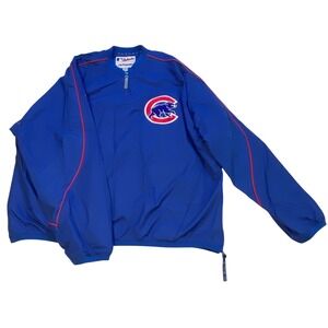 Majestic Chicago Cubs Authentic Collection Blue Windbreaker Pullover Mens XXL